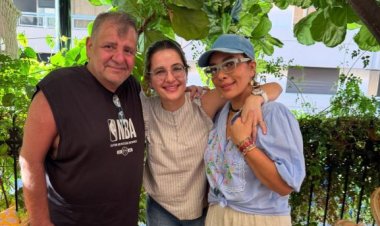 أصالة مع طليقها أيمن الذهبي في لقاء عائلي رفقة ابنتهما شام