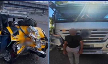 القبض على سائق سيارة نقل صدم تاكسي وحطمه بالإسكندرية 