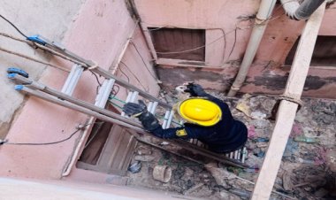 الحماية المدنية تنقذ قطة عقب إحتجازها بأحد العقارات بالفيوم 