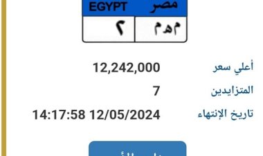 الداخلية تطرح لوحة معدنية مميزة بسعر يتجاوز 12 مليون جنيه 