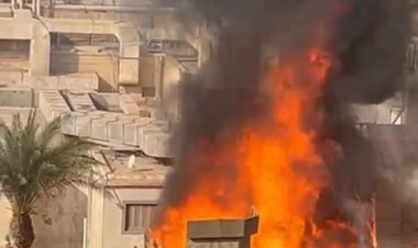 حريق ضخم يلتهم ديكور مسلسل الكينج في ستوديو مصر.. والمخرجة شيرين عادل تستغيث