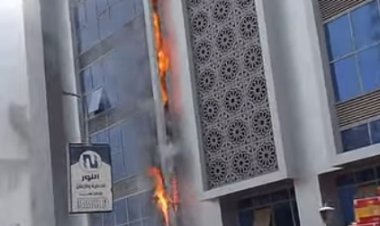نشوب حريق فى مبني بمحيط مستشفى التأمين الصحي بمدينة نصر