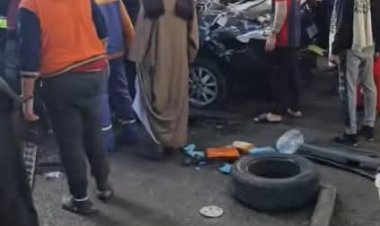 سقوط سيارة ملاكي من أعلى كوبري أكتوبر