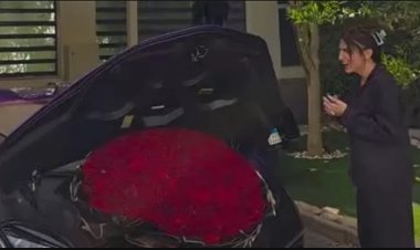 "حاطلها بوكيه ورد جوة الكبوت".. محمد سامى يفاجئ مي عمر بسيارة لامبورجيني في عيد ميلادها