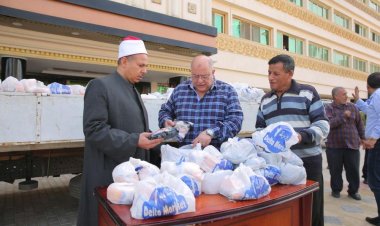 توزيع 2000 شنطة رمضان  على الأسر الأولى بالرعاية في كفر الشيخ