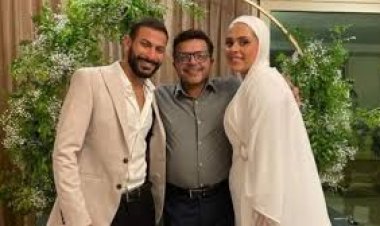 هنيدي يحتفل بخطوبة ابنتة "فريدة" مرتدية الفستان الابيض