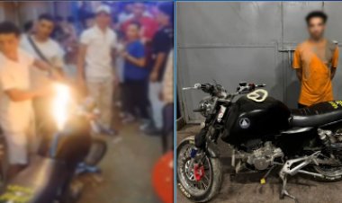 القبض على شاب أشعل النيران فى تانك موتوسيكل  إبتهاجاً بحفل زفاف بالقليوبية 