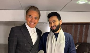 حمادة هلال يمازح فتحي عبد الوهاب من كواليس المداح: أسطورة النهاية