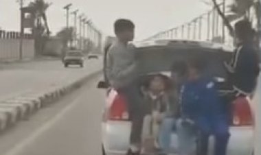 الأمن يكشف ملابسات فيديو جلوس أطفال فى حقيبة سيارة وقذف المارة بالخرز 