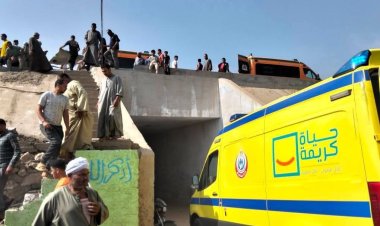 مصرع 9 أشخاص معظمهم اطفال فى حادث تصادم سيارة نقل  وميكروباص أعلى الطريق الأقليمي بالمنوفية