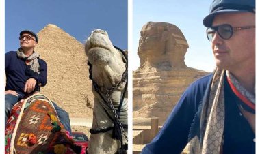 بطل «تيتانيك» يشارك الجمهور لقطات من أمام الأهرامات خلال زيارته لمصر