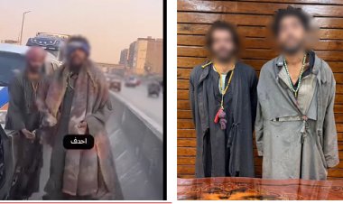 القبض على عاطلين  يستجديان المارة وإلقاء الحجارة على السيارات بشبرا الخيمة 