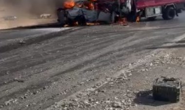 ضحايا حادث تصادم سيارتين مستشارىن بمحكمة ديروط  بمحافظة أسيوط