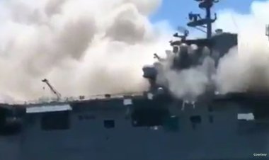 حادث سفينة شحن يؤدي إلى انهيار جسر رئيسي وغمره بالكامل في الولايات المتحدة