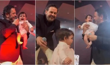 راغب علامة يداعب طفلا رضيعا ويرقص به في حفله بالأردن