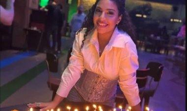 دنيا سامي تحتفل بعيد ميلادها وسط زملائها