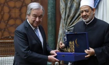 بعد لقاءه بشيخ الأزهر.. الأمين العام للأمم المتحدة: «من أهم اللحظات»