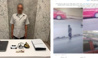 سقوط لص تحطيم زجاج السيارات بمدينة نصر