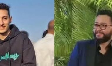 أحمد رزق ونجله يصلان مقر المحاكمة لتقديم أوراق التصالح مع أسرة الضحية 