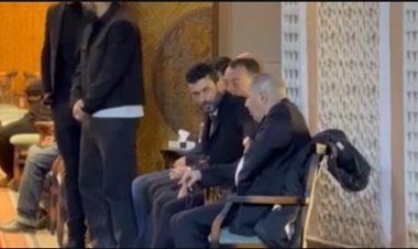 محمد سامي يستقبل عزاء والد زوجته مي عمر بمسجد الشرطة بالشيخ زايد