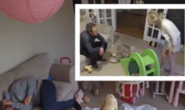 تسجيلات مراقبة تكشف حكاية امرأة تعنف زوجها بسكين على مدى سنوات