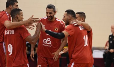 "طائرة الأهلي" يفوز على الشرطة القطري في البطولة العربية للأندية