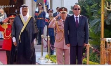 مراسم استقبال رسمية لأمير الكويت الشيخ مشعل الأحمد فى قصر الاتحادية