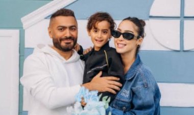 بسمة بوسيل وتامر حسني يوجهان الشكر للجمهور بعد تحسن حالة ابنهما الصحية