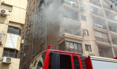 حريق يلتهم شقة سكنية داخل برج سكنى فى مدينة نصر 