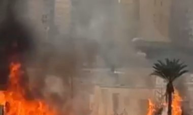 حريق هائل فى ديكور خاص بتصوير إحد المسلسلات بأستديو مصر