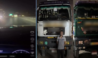 ضبط قائدى سيارتين "نقل" بالسير برعونة أعلى الطريق الدائرى 