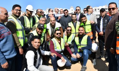 وزير الشباب والرياضة يتفقد سير الأعمال الإنشائية باستاد المصري الجديد