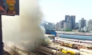 إخماد حريق بقطار بالقرب من محطة مصر 