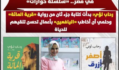 عن «هواجس» جيل جديد يكتب الرواية في مصر.. «سلسلة حوارات».. رحاب لؤي: بدأت كتابة جزءٍ ثانٍ من رواية «قرية المائة».. وحلمي مخاطبة «اليافعين» بأعمال تحسن تلقيهم للحياة