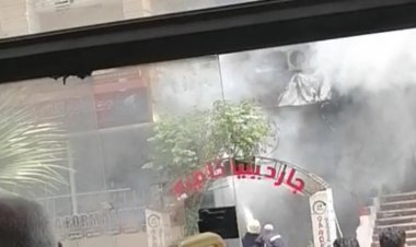 حريق هائل داخل عقار مكون من 5 طوابق بجوار نجدة أكتوبر