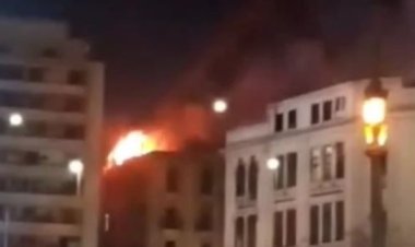 حريق هائل في عقار أمام محطة رمسيس