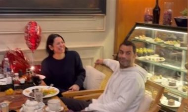 لقاء الخميسي تحتفل بعيد ميلادها برفقة زوجها محمد عبد المنصف