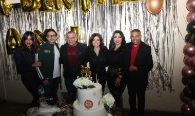 أمل رزق تحتفل بعيد ميلادها بحضور نجوم الفن