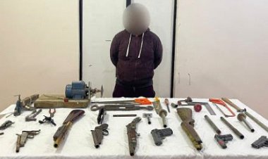 "ب10 قطع سلاح"...ضبط عاطل لقيامه بإدارة ورشة لتصنيع الأسلحة النارية بالإسماعيلية