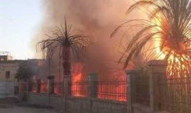 السيطرة على حريق محدود بمنطقة النباتات المتاخمة لمعبد موت بالكرنك