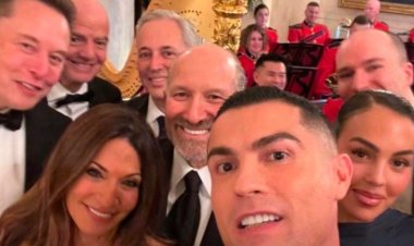 رونالدو يلتقط سيلفي مع نجوم العالم على هامش مأدبة ترامب لولي العهد السعودي