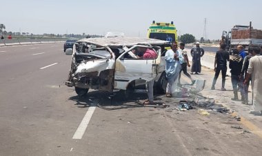 بالصور.. إصابة «15» شخصا فى حادث تصادم بطريق مصر إسكندرية الصحراوى (صور)