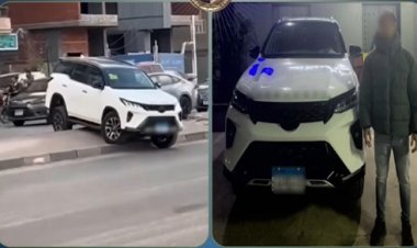 ملصق مجلس النواب على الزجاج .. الداخلية : ضبط قائد سيارة تجاوز الرصيف وسار عكس الاتجاه بمدينة نصر