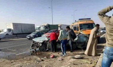 إصابة 18 شخصًا في حادث تصادم مروع على الطريق الصحراوي الغربي