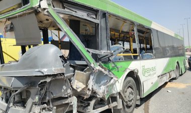 انقلاب أوتوبيس نقل عام بميدان الرماية بالجيزة 