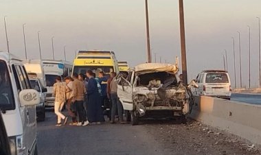 إصابة 5 أشخاص في انقلاب ميكروباص على الطريق الدائري الإقليمي بالصف