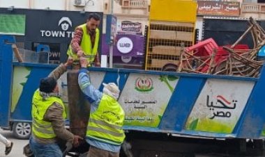 حملات مكبرة للقضاء على الإشغالات والتعديات بدمياط الجديدة