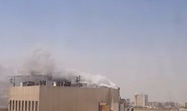 إخماد حريق  فى فرع النادي الأهلي بمدينة نصر