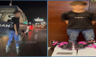 القبض على أجنبي تزلج مع سيارة شرطة بالإسكندرية 