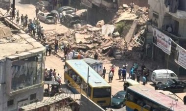 انهيار مفاجئ لعقار في شارع الترعة بشبرا مصر